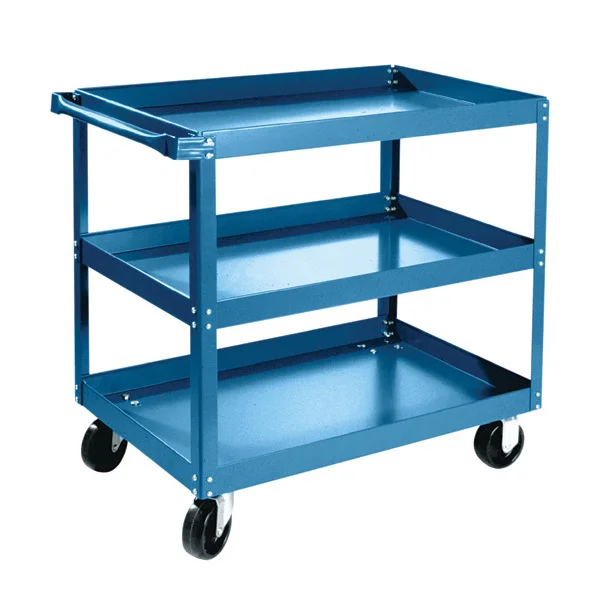 Shelf Cart - 48" x 24" x 36" - 900 lb Capacity - Steel - 3 Shelf - Polyolefin Wheels