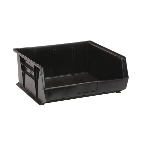 Storage Bin - Plastic - 16-1/2" x 14-3/4" x 7" - 75 lb Capacity - Black