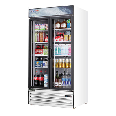 Everest EMSGR33 Reach-In Merchandising Refrigerator 2 Swing Glass Doors, 115v, NSF - 36 cu. ft.