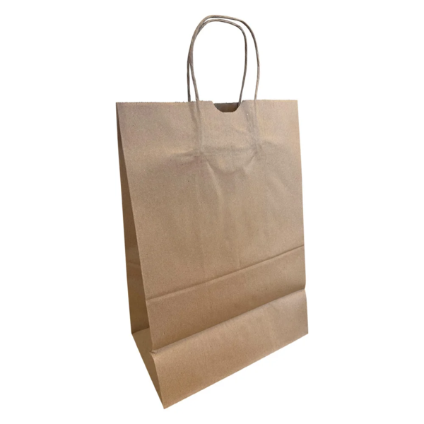 Kraft Shopping Bags - 9-3/4" x 5-15/16" x 16-3/4" - Twisted Handles