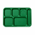 ABS Plastic 6-Compartment Tray, Green (24/Case)