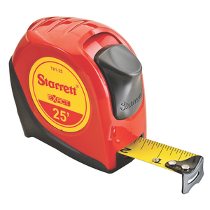 STARRETT KTX1-25-N Exact 1'' x 25' English Pocket Tape, Graduated in 1/16''