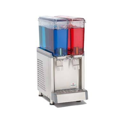 Grindmaster-Cecilware CS-2E-16 (BPA FREE) (2) 2.4 Gallon Clear Plastic Bowls Agitator Model Electric Crathco Simplicity Bubbler Mini-Twin Pre-Mix Cold Beverage Dispenser