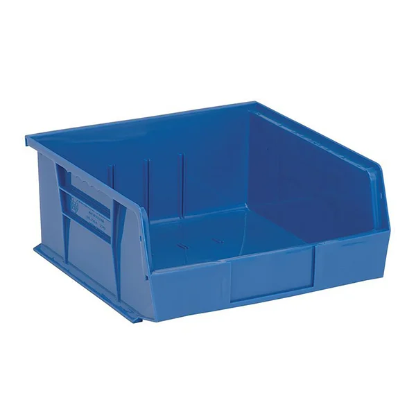 Storage Bin - Plastic - 11" x 10-7/8" x 5" - 50 lb Capacity - Blue