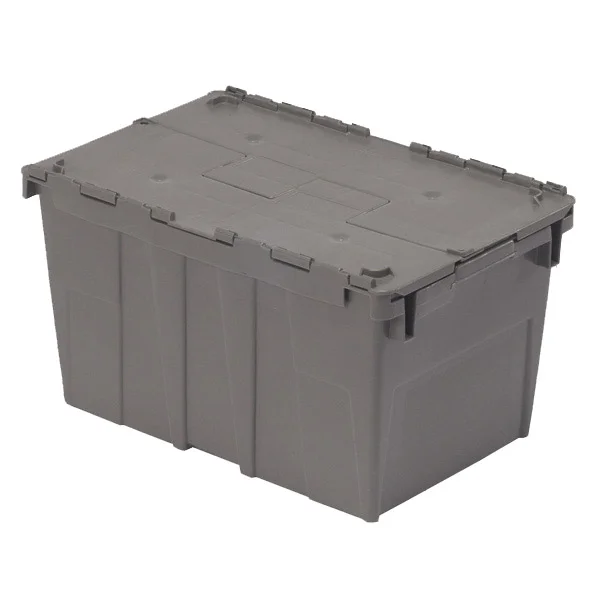 Distribution Container - Polyethylene - 20-3/5" x 13-1/5" x 11-3/5" - 1.4 cu ft - Grey