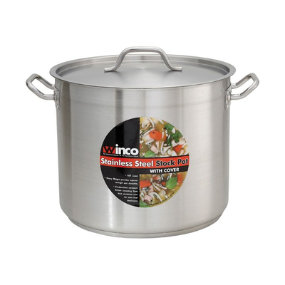 Winco SST-24 24 qt. Stock Pot and Lid