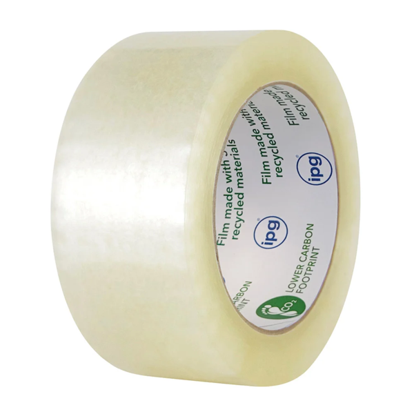 Box Sealing Tape - Hand Roll - 48 mm x 100 m - Clear - Recycled Content