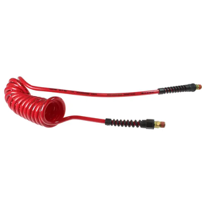 Flexcoil, 1/4" x 30', 1/4" NPT Swivel Strain Relief Fittings, Red