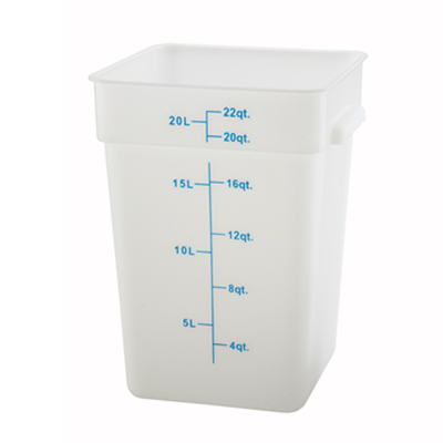 Winco PESC-22 White 22 qt Food Storage Container