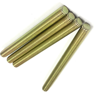 1 1/4" - 7 X 36" FULLY THREADED STRAIGHT ROD SAE J429 GR 8 ZINC TRIVALENT YELLOW
