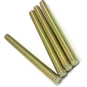 NO. 8" - 32 X 6" FULLY THREADED STRAIGHT ROD ALLOY STEEL 33-39 HRC ZINC TRIVALENT YELLOW