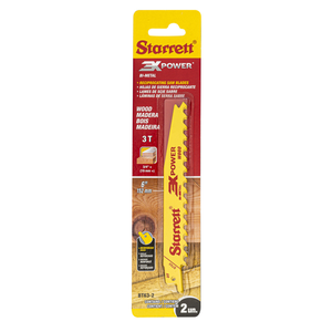 STARRETT BT63-2 Wood Cut 6'' x 3/4 x .050 x 3T, 3X POWER, 2 Pack