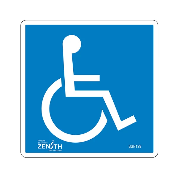 Handicap CSA Standard Safety Sign - 6" x 6" - Vinyl - Pictogram