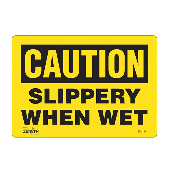 Slippery When Wet Sign - 7" x 10" - Vinyl - English