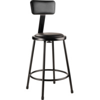 NPS 6424B-10 NPS® 24" Heavy Duty Vinyl Padded Steel Stool with Backrest
