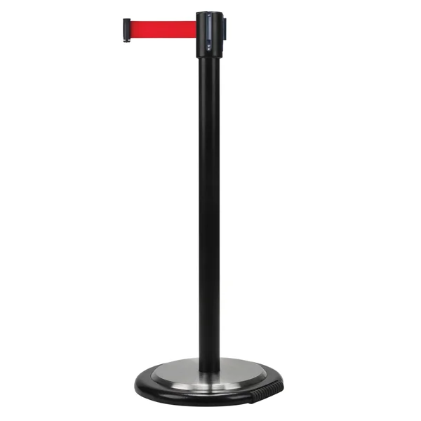 Free-Standing Crowd Control Barrier - 12' Red Tape - With Wheels