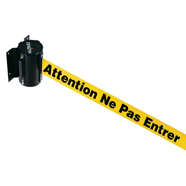 Wall Mount Barrier - 7' Yellow Tape - Printed