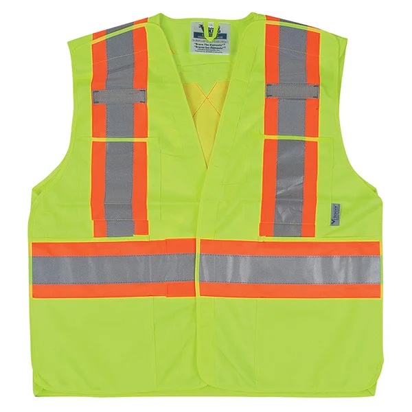 Safety Vest - Traffic - Tear-Away - CSA Class 2 Level 2 - Large/X-Large - High Visibility Lime Green