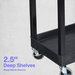 Luxor EC11-B TUFFY XL Two-Shelf Tub Utility Cart, 32" x 18", Bla