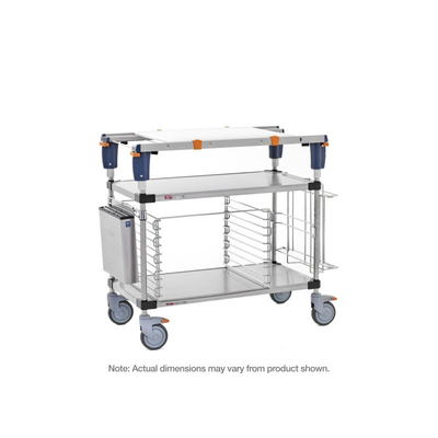 Metro MSQ1830-FSFS-PK2 PrepMate qwikSet MultiStation 30" Prep Station with Accessory Pack 2, Solid Stainless Steel top and bottom shelves with Stainless Steel posts
