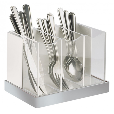 Cal-Mil 3015-55 8-1/4"W x 5-3/4"D x 6"H Luxe Flatware Holder