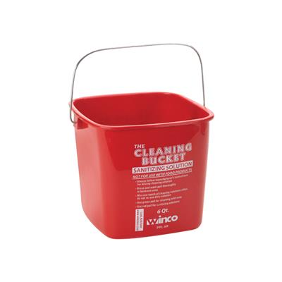 Winco PPL-6R Cleaning Bucket 6 Qt.