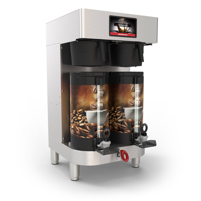 Grindmaster-Cecilware PBC-2V Touchscreen With Digital Interface Vacuum) Double Brewer For 1.5-Gallon Shuttle® (V15 GRINDMASTER PrecisionBrew™ Vacuum Shuttle Coffee Brewer
