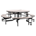 NPS® MTR60B Mobile Cafeteria Table w/ Stools, 60" Round, MDF Core, Grey Nebula Top
