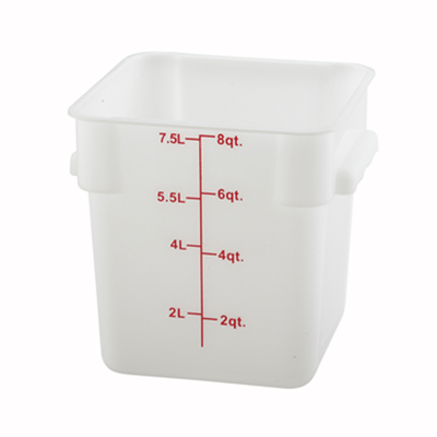 Winco PESC-8 White 8 qt Food Storage Container View Page Winco