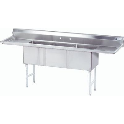 Advance Tabco FC-3-1824-24RL-X Three Comp Stainless Steel Sink