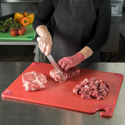 San Jamar CBG182412RD Cutting Board 18"x24" Red