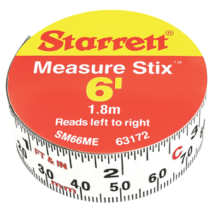 STARRETT SM66ME 3/4 x 2m/6ft, English/Metric (Left-to-Right)