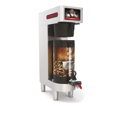 Grindmaster-Cecilware PBC-1V Touchscreen With Digital Interface Vacuum) Single Brewer For 1.5-Gallon Shuttle® (V15 GRINDMASTER PrecisionBrew™ Vacuum Shuttle Coffee Brewer