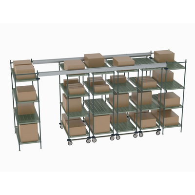 Metro TT16-E2448M2448P Top-Track Overhead Track Shelving Complete Kit for 16 ft. Spaces, 48" Wide Super Erecta Pro Shelves