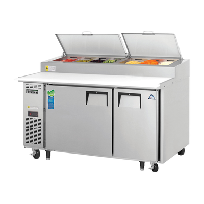 Everest EPPSR2 Swing Top Pizza Prep Table 7 Pans, 115v, NSF - 16 cu. ft.