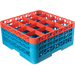Carlisle RG16-3C412 OptiClean™ 16-Compartment Blue Glass Rack wi