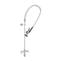 T&S Brass S-0113-B EverSteel Pre-Rinse Faucet, Wall Mount, 6" Adjustable Bracket