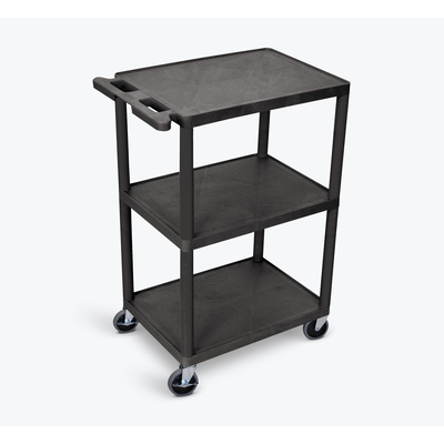 LUXOR HE42-B 3-Shelf Utility Cart