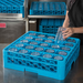 Carlisle 25-Compartment Blue Glass Rack with 1 Blue Extender