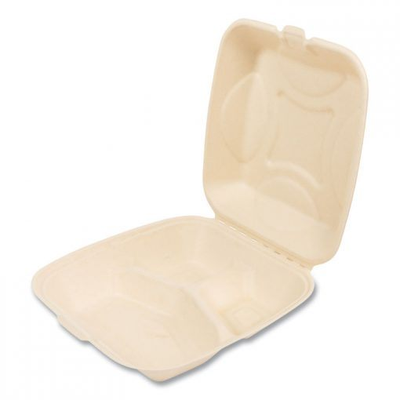FSE 373-9BC 3 Compartment 9" x 9" Bagasse Container