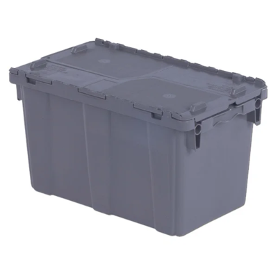 Distribution Container - Polyethylene - 22-3/10" x 13" x 12-4/5" - 1.6 cu ft - Grey