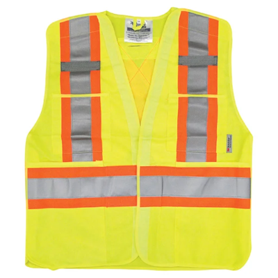 Safety Vest - Traffic - Tear-Away - CSA Class 2 Level 2 - Small/Medium - High Visibility Lime Green