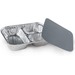 3-Compartment Oblong Aluminum Containers w/Foil Board Lids