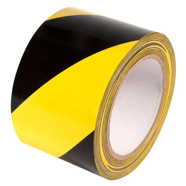 Hazard Warning Tape - 3" x 108' - Black/Yellow - Non-Laminated