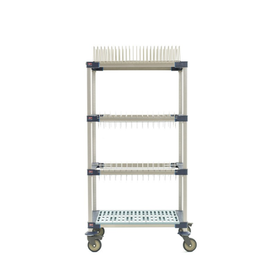 MetroMax 4 MAX4-PR36VX3 Mobile Drying Rack with Two Drop-Ins, One Tray Rack and One Bulk Shelf, 26" x 38" x 68"