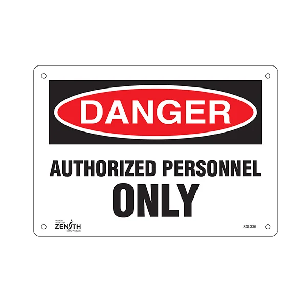 Authorized Personnel Only Sign - 10" x 7" - Plastic - English