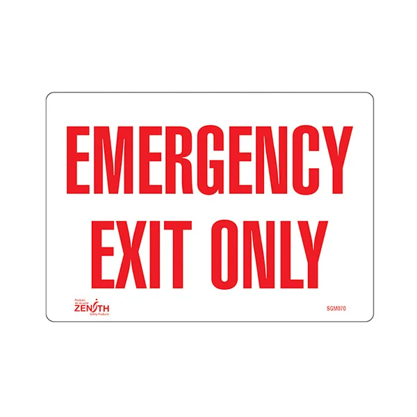 Emergency Exit Only Sign - 10" x 7" - Vinyl - English