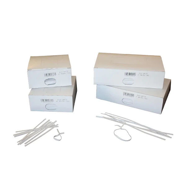 Paper Twist Ties - 4" - White