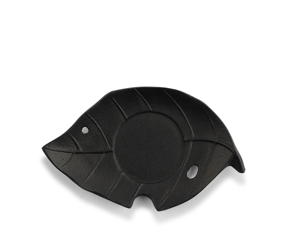 Cast Iron Black Leaf Coaster