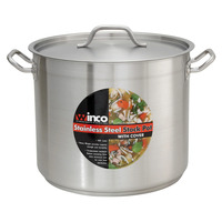Winco SST-20 20 qt. Stock Pot and Lid